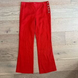 Elevenses Linen Blend Cropped Ankle Flare Pants Size 2